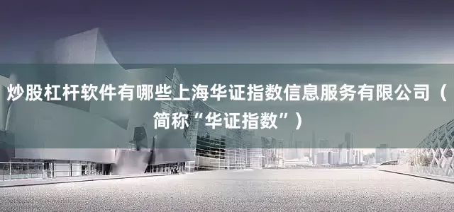 炒股杠杆软件有哪些上海华证指数信息服务有限公司（简称“华证指数”）