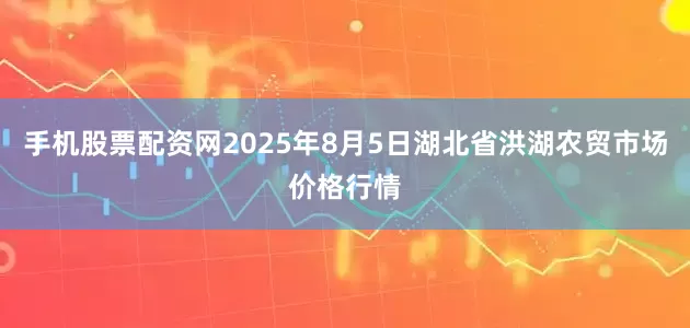 手机股票配资网2025年8月5日湖北省洪湖农贸市场价格行情